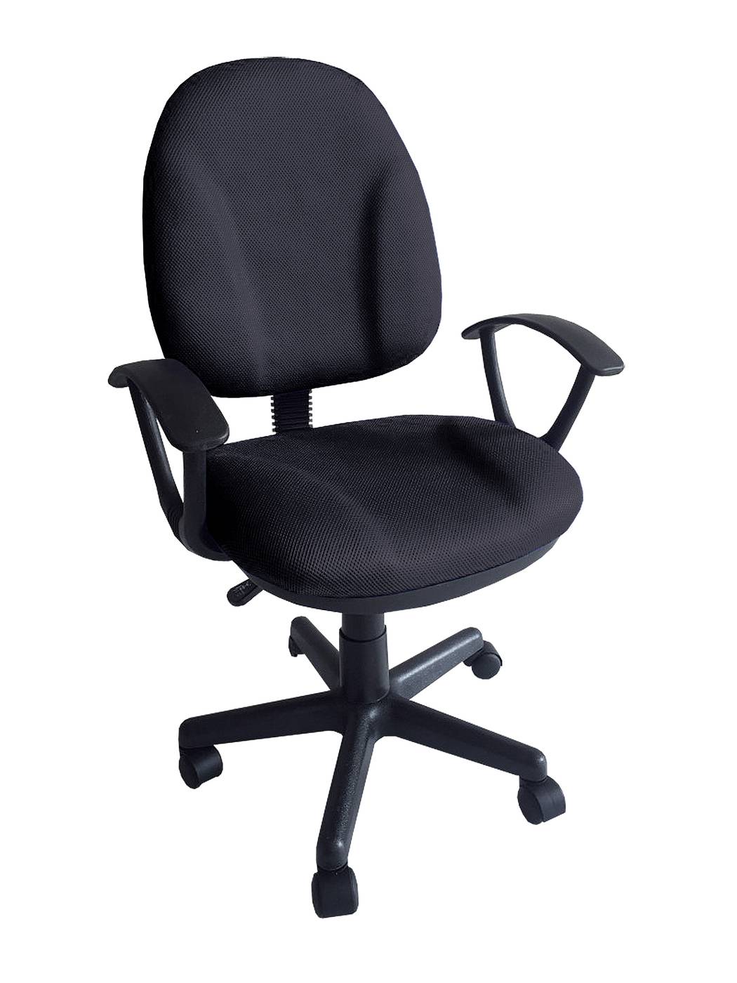 Silla giratoria para escritorio, con ruedas, elevable, con asiento y respaldo tapizado con tejido 3D color negro
